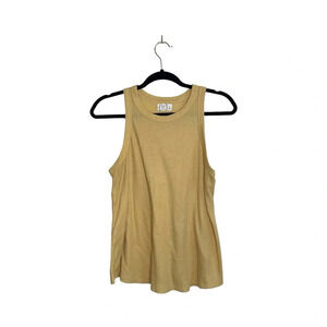 Maurices 24/7 Solid Yellow High Neck Waffle Knit Tank Top Medium Women’s